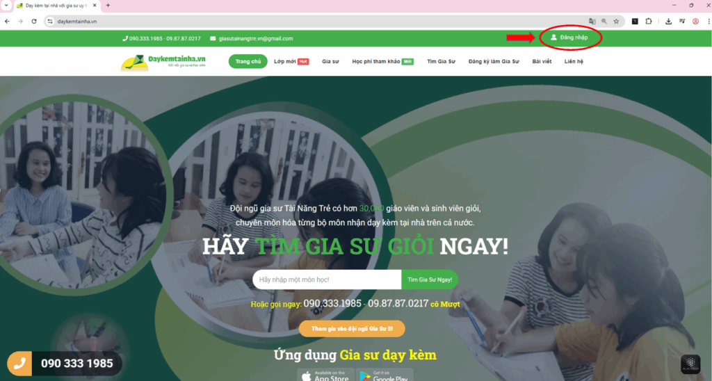 Web đăng nhập